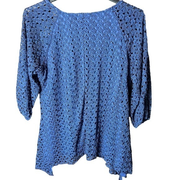 Women’s Dress Barn Open Knit Shark-bite Tunic Blue‎ Size 1X - Picture 3 of 5